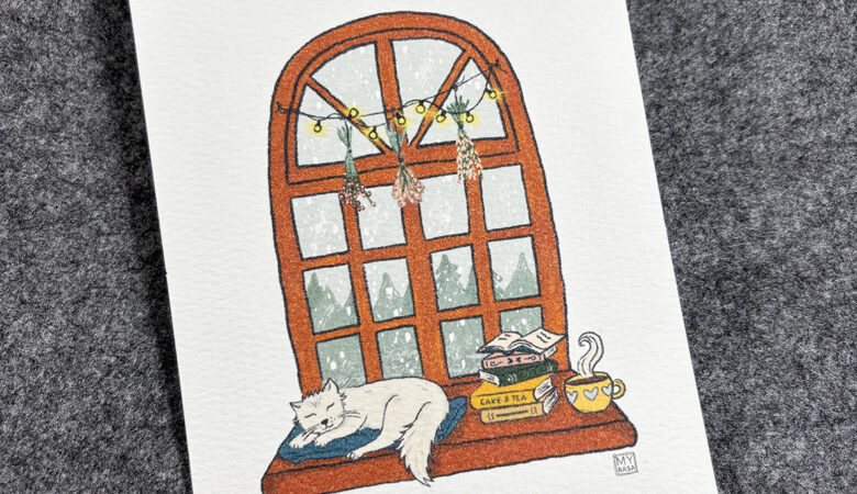 Postkarte Cozy Cat