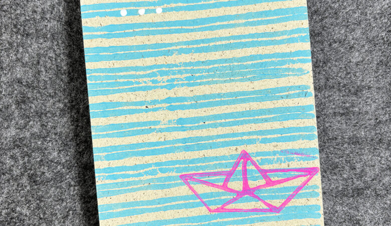 Graspapier-Postkarte Blockprint Boot