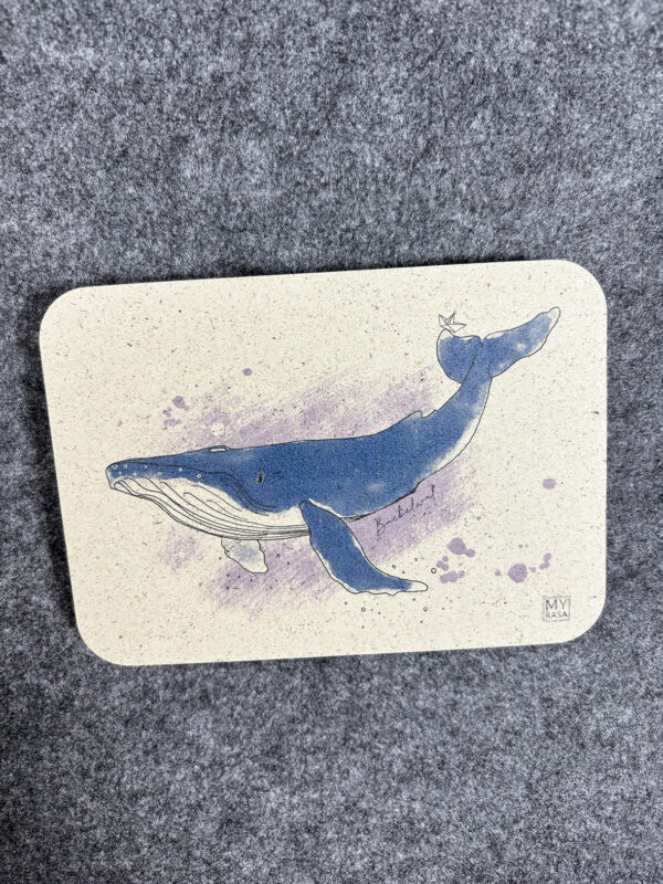 Graspapier Postkarte "Buckelwal"