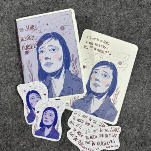 Set: Notizheft, Postkarte & Sticker "Destiny" DIN A6 *handgemacht