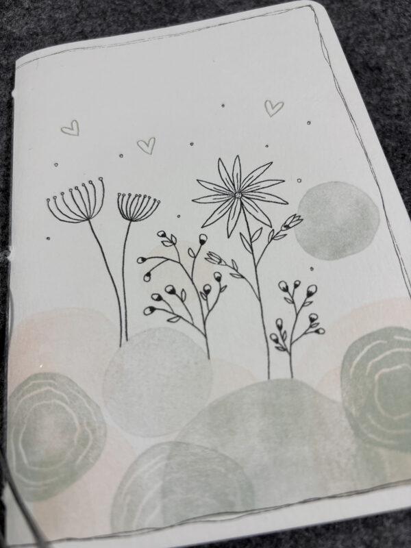 Notizheft "Blumen" DIN A6 *handgemacht – Bild 2
