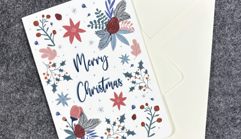 Grußkarte Weihnachten "Blumen"
