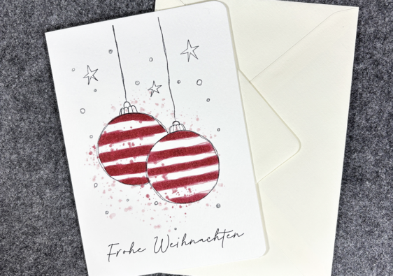 Grußkarte Weihnachten "Christbaumkugeln"