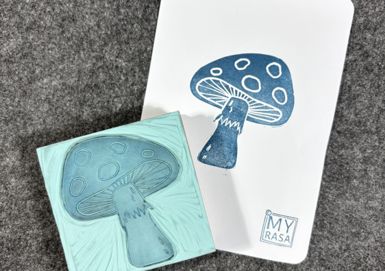 Handgemachter Stempel "Pilz"