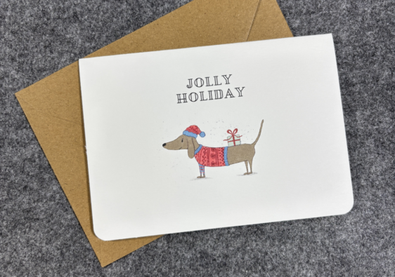 Grußkarte Weihnachten "Dackel"