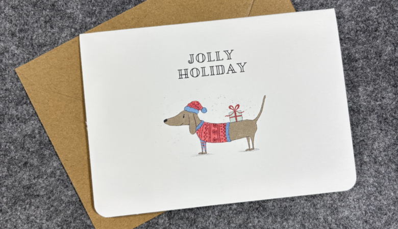 Grußkarte Weihnachten "Dackel"