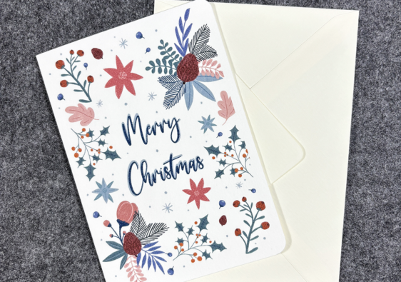 Grußkarte Weihnachten "Blumen"