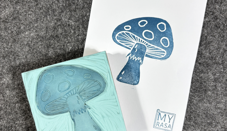 Handgemachter Stempel "Pilz"