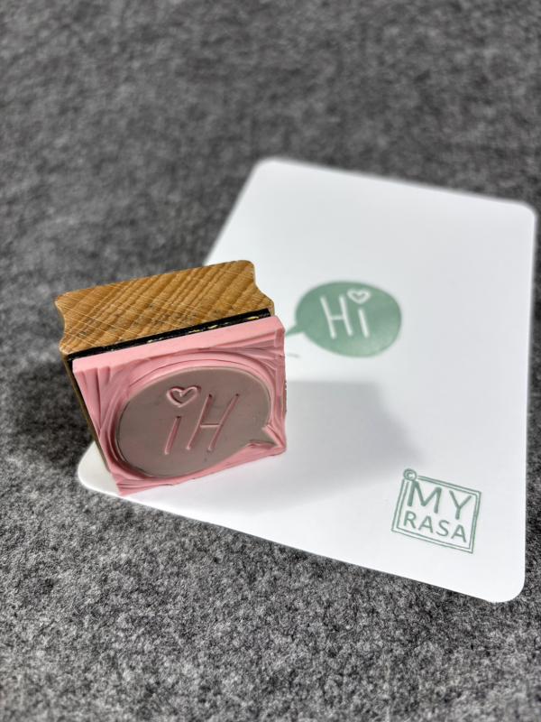 Handgemachter Stempel "Hi"