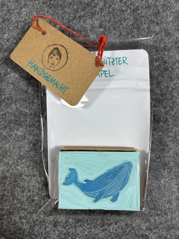 Handgemachter Stempel "Buckelwal" – Bild 3