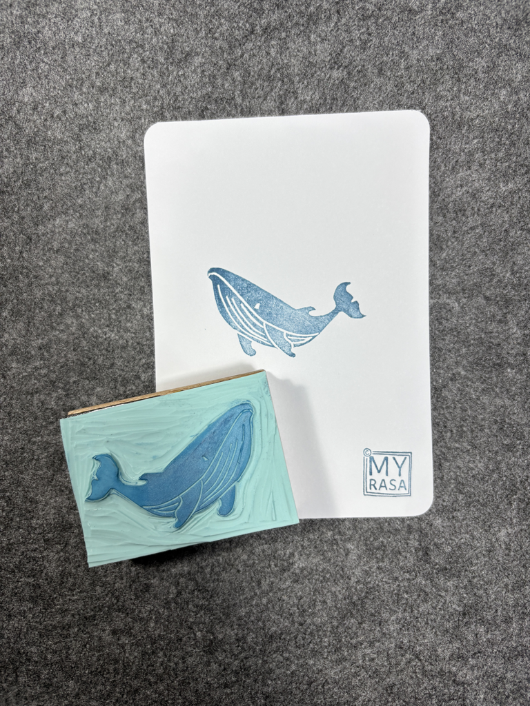 Handgemachter Stempel "Wal"
