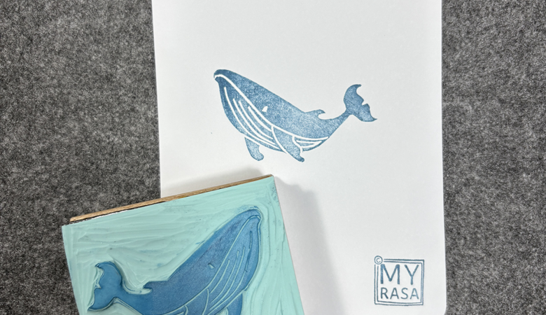 Handgemachter Stempel "Wal"