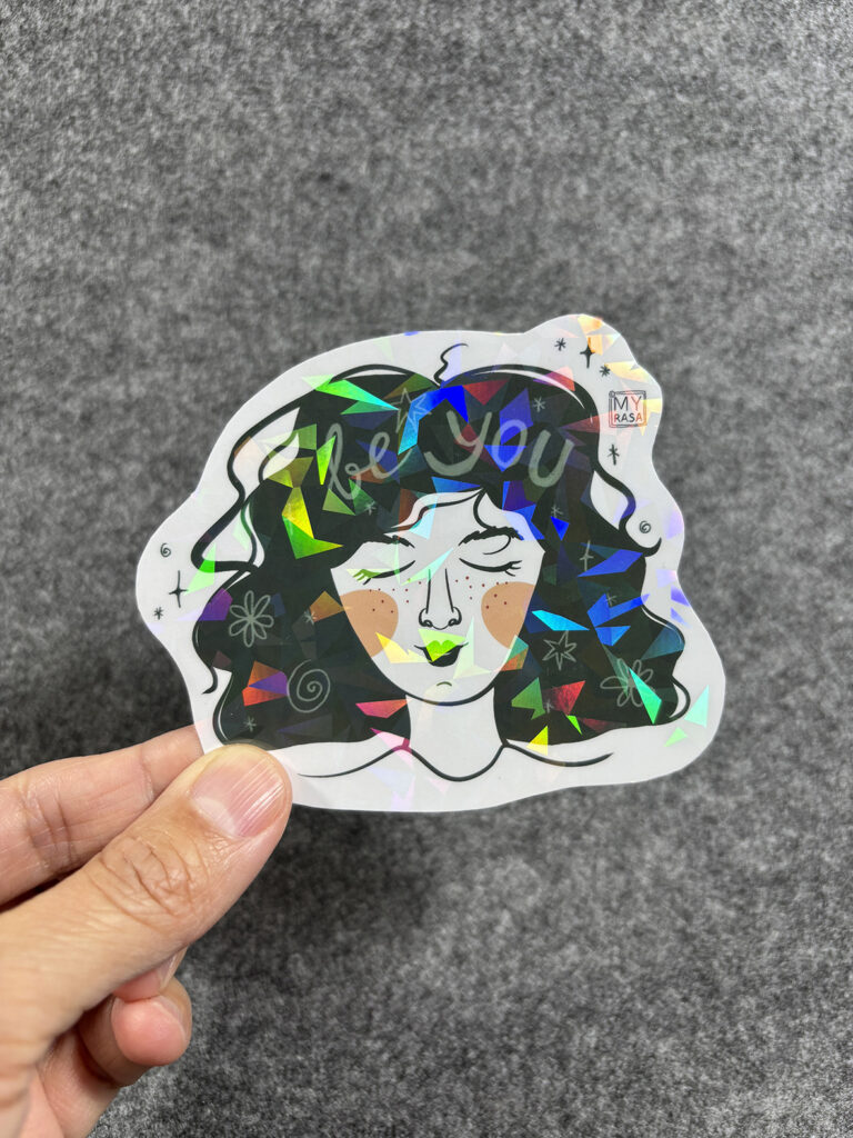 Set Mini Kunstdruck & Vinylsticker be you