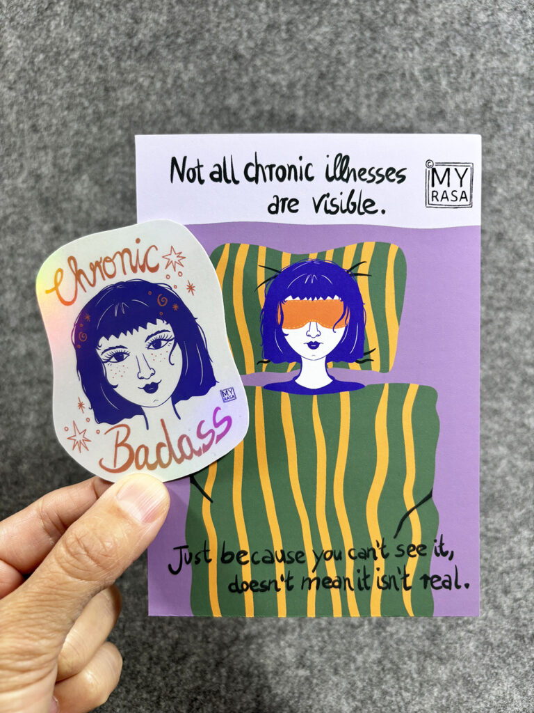 Set Mini Kunstdruck & Vinylsticker Chronic Badass
