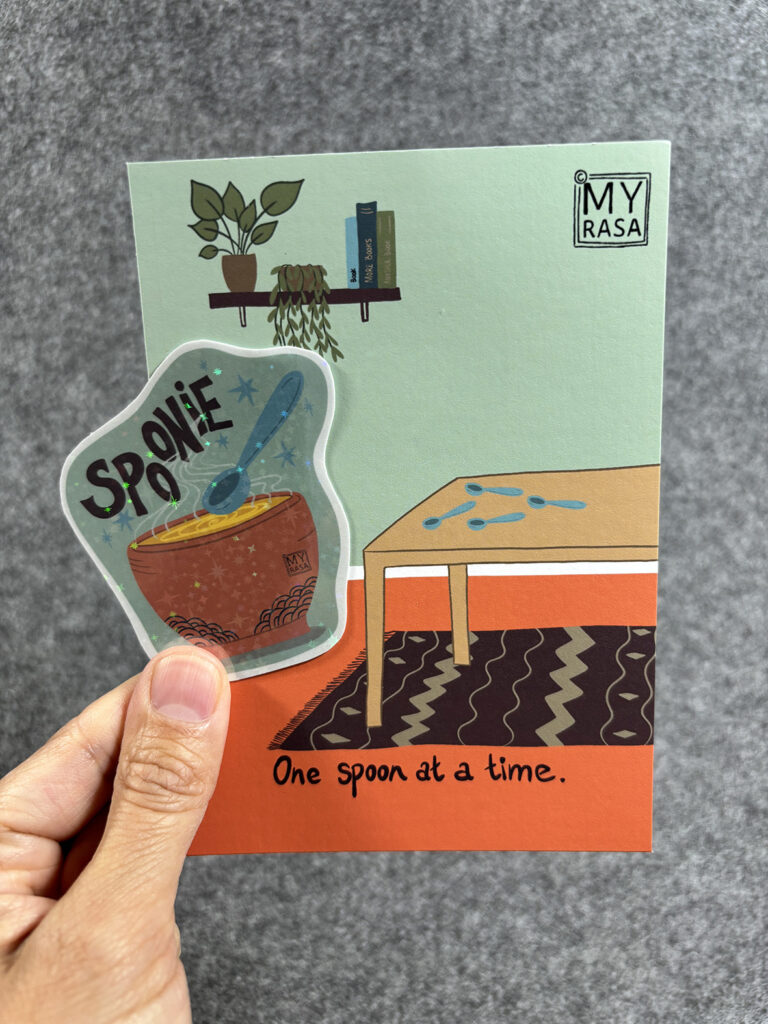 Set Mini Kunstdruck & Vinylsticker Spoonie