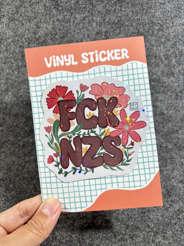 Vinylsticker FCK NZS Glitzer